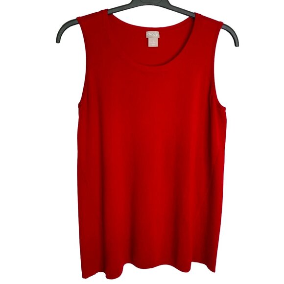 Chico's Tops - Chico's Women's Red Sleeveless Knit Tank Size L (Chico Size 2) Office, Capsule